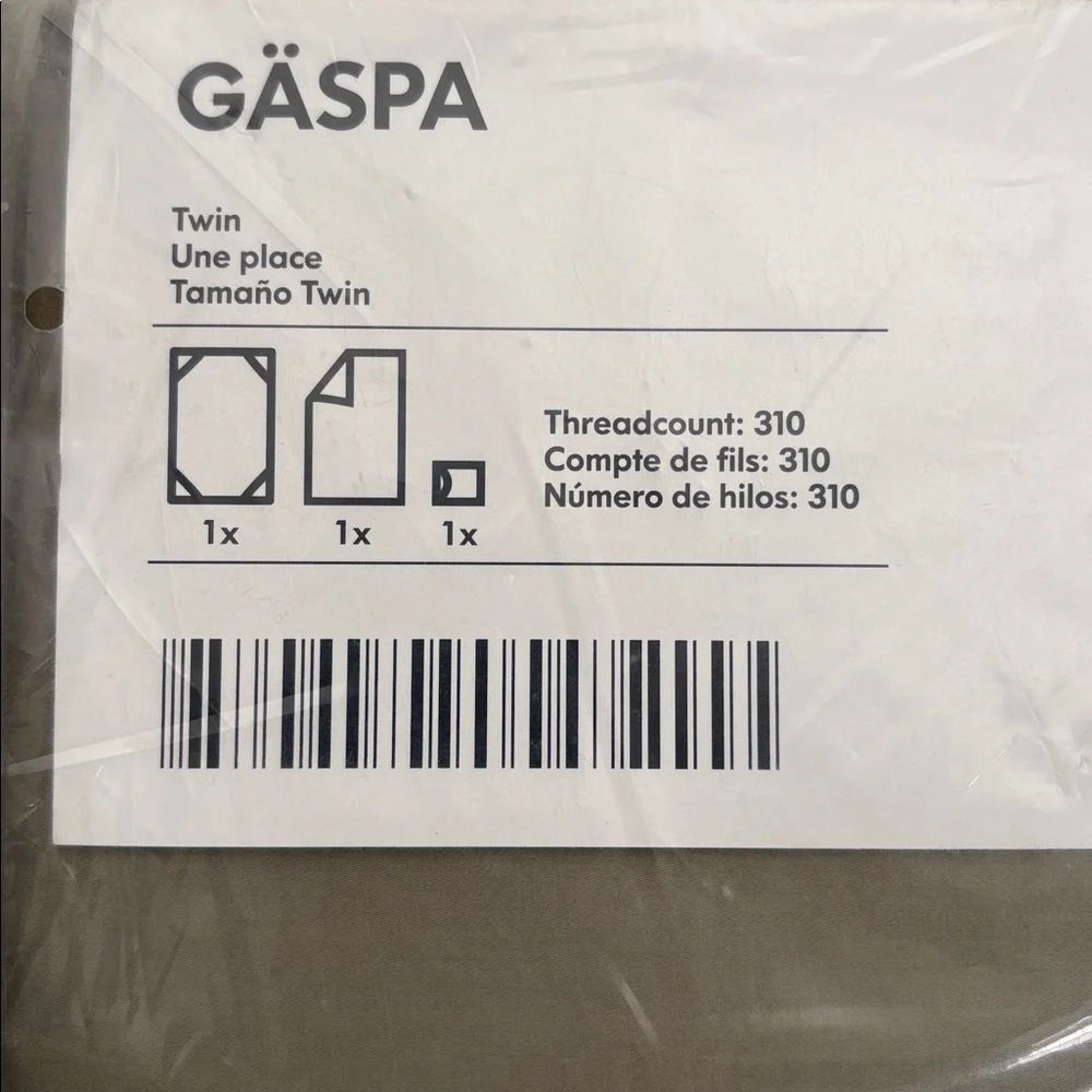 IKEA GÄSPA Twin Sheet Set in Taupe 100% Cotton New! - Picture 2 of 5